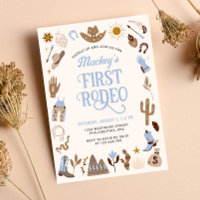 Western First Rodeo Wild West Cowboy Blue Birthday