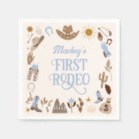 Western First Rodeo Wild West Cowboy Blue Birthday