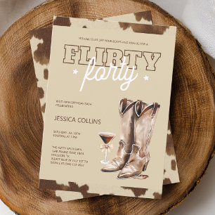 Western Flirty Forty Country 40th Birthday Party Invitation
