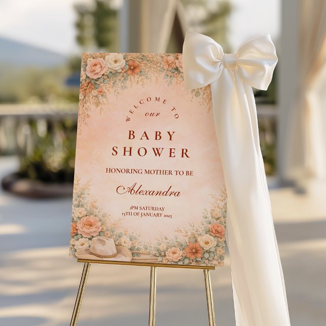 Western Floral Baby Shower Foam Board (Creator Uploaded)