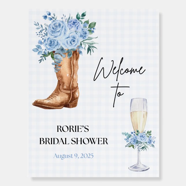 Western Floral Bridal Shower Welcome Sign (Front)
