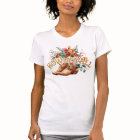 Western Floral Cowboy Boots Howdy Y'all T-Shirt