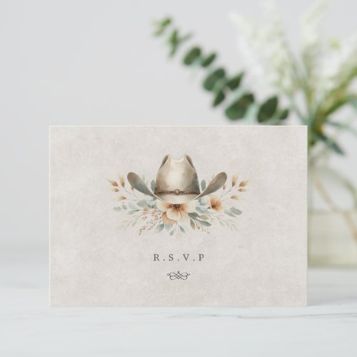 Western floral Cowboy hat meal choices RSVP