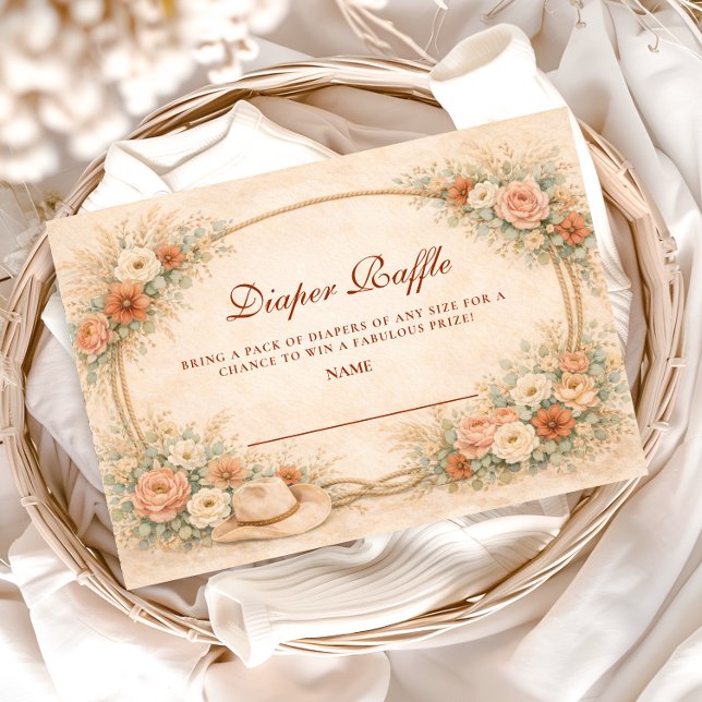 Western Floral Cowgirl Diapper Raffle Enclosure Card (Creator Uploaded)