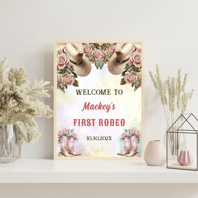 Western Floral First Rodeo Birthday Welcome Sign (Creator Uploaded)