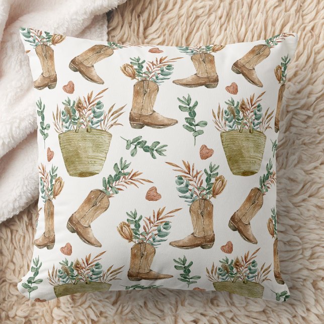 Western Floral Throw Pillow (Creator Uploaded)