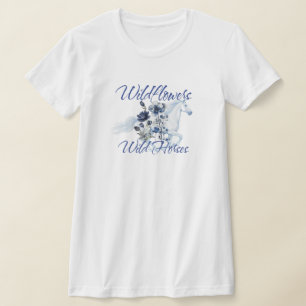 Western Flowers Horses T-Shirt