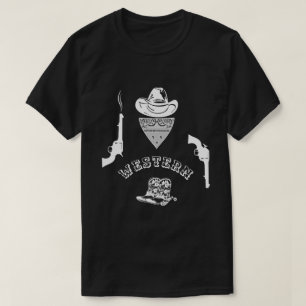 Western funny, unique, black, customizable T-Shirt