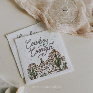 Western Gender Reveal Shower Cowboy or Cowgirl Napkins