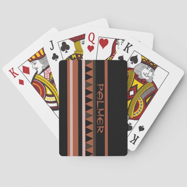 Western Geometric Rustic Country Poker Cards (Back)