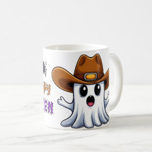 Western Ghost Mascot With Cowboy Style 🤠 Coffee Mug