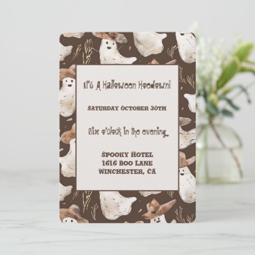 Western Ghosts Halloween Hoedown Costume Party Invitation