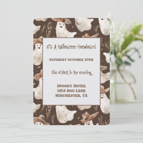 Western Ghosts Halloween Hoedown Party Invitation