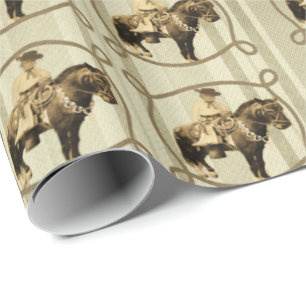Western Gift Wrapping Paper Vintage Cowboy