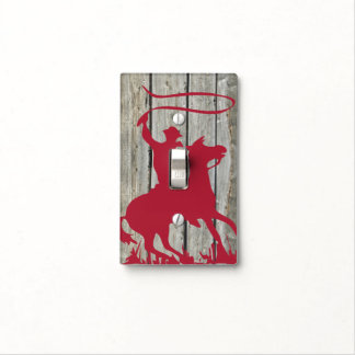 Western gifts Cowboy on Horse with Whip Light Switch Cover