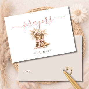 Western Girl Baby Shower Activity Prayers For Baby Thank You Card
