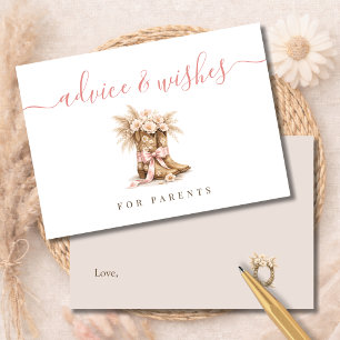 Western Girl Baby Shower Advice for Parents Card