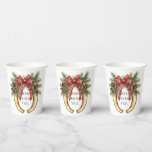 Western Gold Horse Shoe Christmas Pine Cones Paper Cups