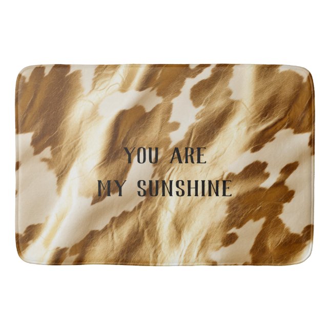 Western Gold White Cream Cowhide Bath Mat (Front)