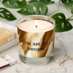 Western Gold White Cream Cowhide Scented Candle
