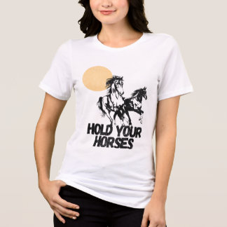 Western Graphic T-shirt "Hold Your Horses" Tri-Blend Shirt