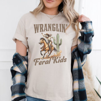 Western Graphic T-Shirt - Wrangling Ferral Kids Tri-Blend Shirt