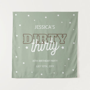 Western Green Dirty Thirty 30th Birthday Backdrop