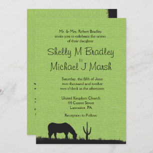 Western Green Wedding Invitation