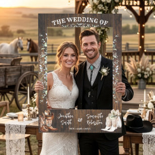 Western Greenery Country Boots Selfie Frame