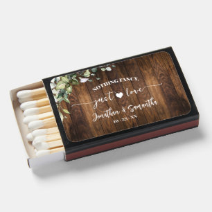Western Greenery Wedding Favor Matchboxes