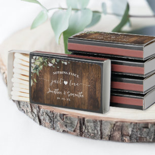 Western Greenery Wedding Favor Matchboxes