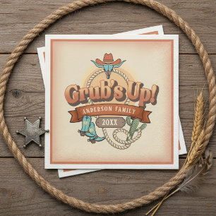 Western Grubs Up Family Reunion ID1318 Paper Dinner Napkins