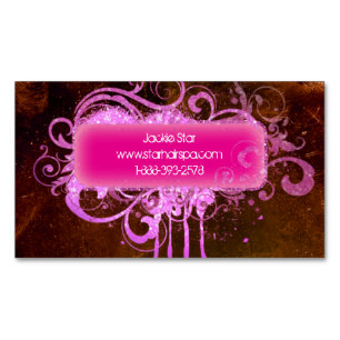 Western Grunge Vintage Beauty Swirls Fashion Hair Magnetic Business Card