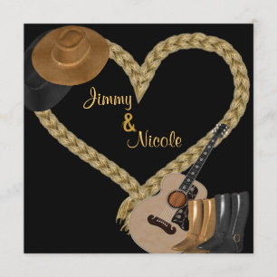 WESTERN GUITAR WEDDING INVITATION