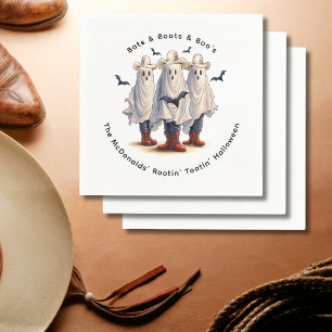 Western Halloween Funny Ghost Cowboys Custom Napkins