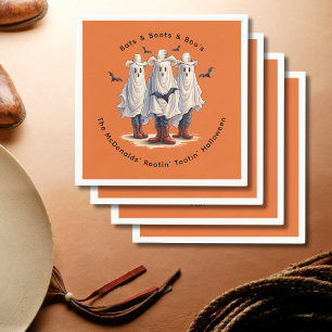 Western Halloween Funny Ghost Cowboys Custom Napkins