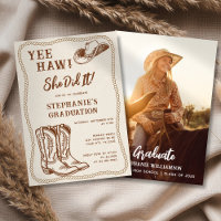 Western Hand Drawn Cowboy Boots Graduation Party