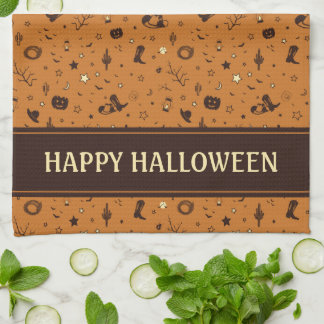 western hat and boots kitchen towel