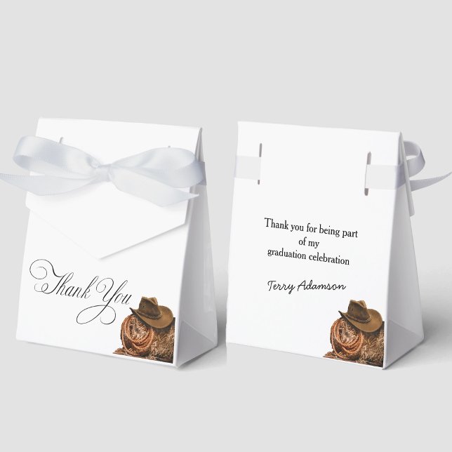 Western Hat and Lasso Graduation party Favor Boxes (Creator Uploaded)