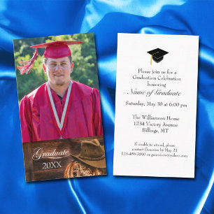 Western Hat and Lasso Graduation Party Invitation