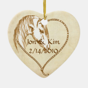 Western Heart Wedding Favor Ornament Gift