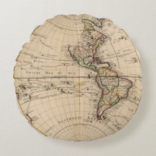 Western Hemisphere 3 Round Pillow