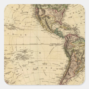 Western Hemisphere 8 Square Sticker