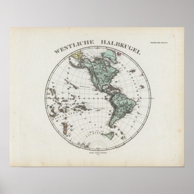 Western Hemisphere Atlas Map Poster (Front)
