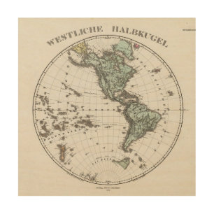 Western Hemisphere Atlas Map Wood Wall Decor