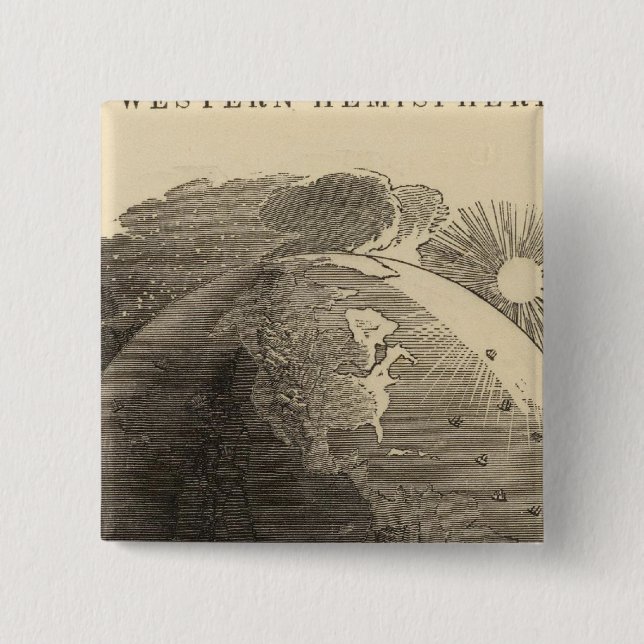 Western Hemisphere Map by Goodrich Pinback Button (Front)