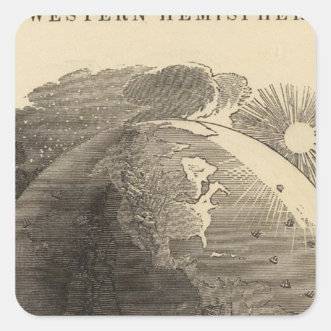 Western Hemisphere Map by Goodrich Square Sticker (Front)