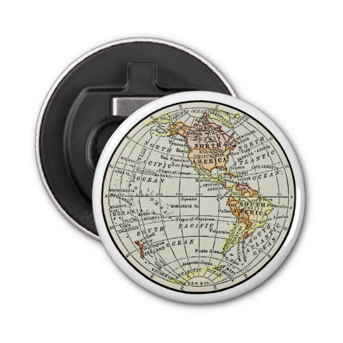 Western Hemisphere Map Globe Travel Bottle Opener