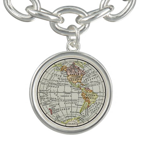 Western Hemisphere Map Globe Travel Bracelet