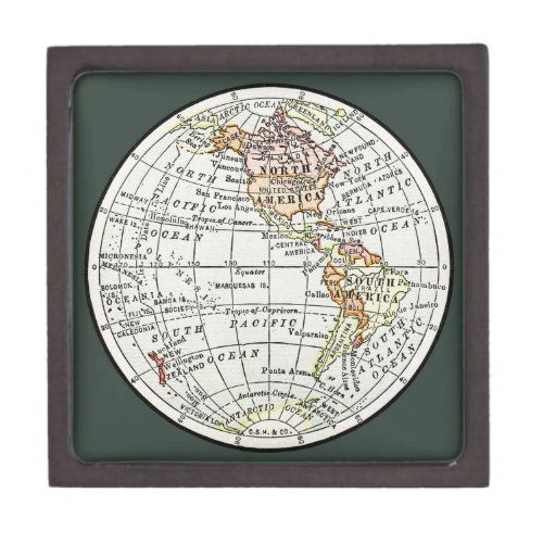 Western Hemisphere Map Globe Travel Gift Box
